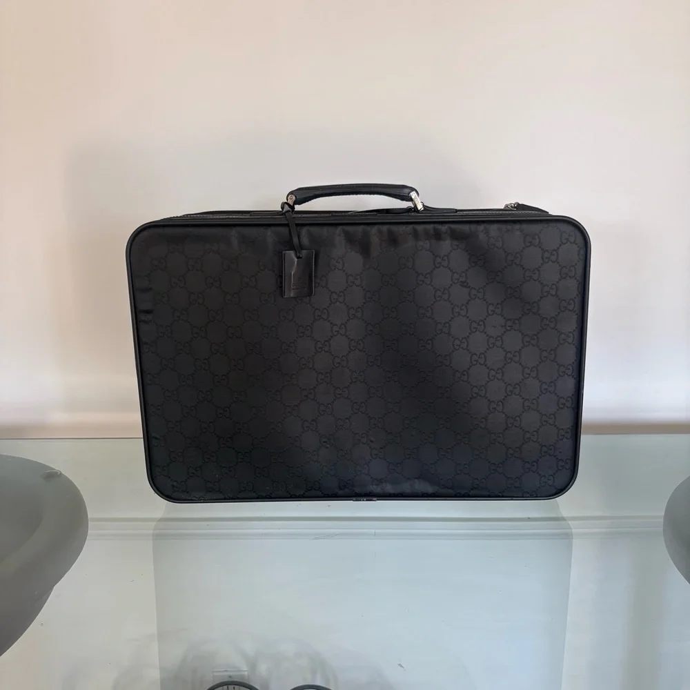 Gucci Black Monogram Men's Suitcase - AUTHENTIC